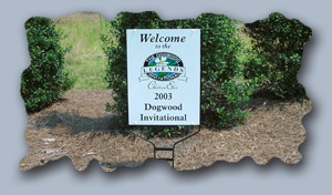 golf tournament sign